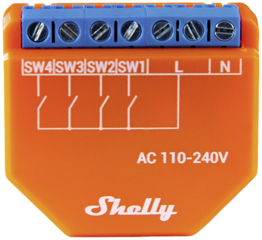 Контролер Shelly "Plus i4" з Wi-Fi та чотирма цифровими входами (3800235265079)