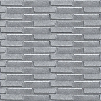 3D панель самоклеюча кладка Sticker Wall срібло 770х700х5 мм 034 (3DPanda-0217)