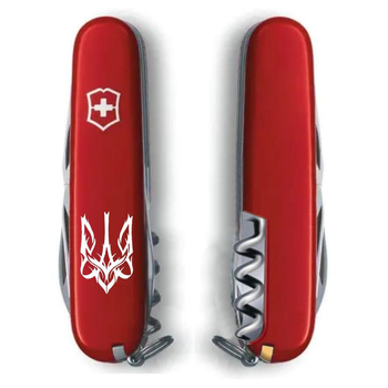 Нож Victorinox Camper Ukraine Red Тризуб Готичний білий (1.3613_T0630u)