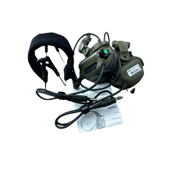 Активні захисні навушники Earmor M32X MARK4 Dual (FG) Olive Mil-Std