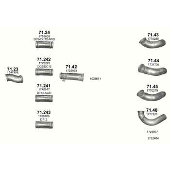 Труба промежуточная Polmostrow (71.23) - (Scania P;G;R;T) (857123)