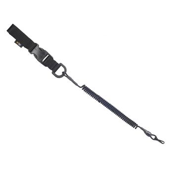 M-Tac шнур страховочный Medium под карабин с D-кольцом и фастексом черный