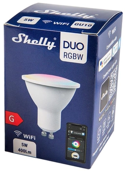 Розумна Wi-Fi лампа Shelly "Duo RGBW GU10" LED димірувана 5 Вт (3800235262313)