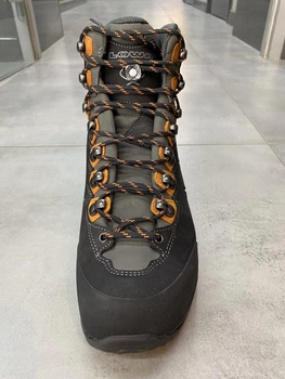 Ботинки мужские трекинговые Lowa Camino GTX 41 р, Черный/Оранжевый (Black/Orange), высокие походные ботинки