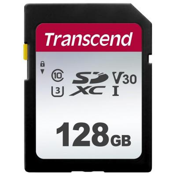 Карта памяти Transcend 128GB SDXC class 10 UHS-I U1 V10 (TS128GSDC300S)