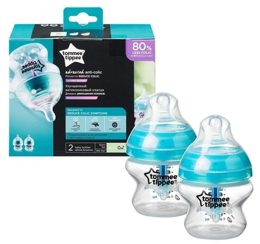 Антиколікова пляшечка Tommee Tippee Closer To Nature Advanced Anti-Colic 0 m+ 2 x 150 мл (5010415226020)