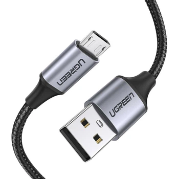 Кабель UGREEN US290 USB 2.0 A Micro USB Cable Nickel Plating Aluminum Braid 2м Black (UGR-60148)