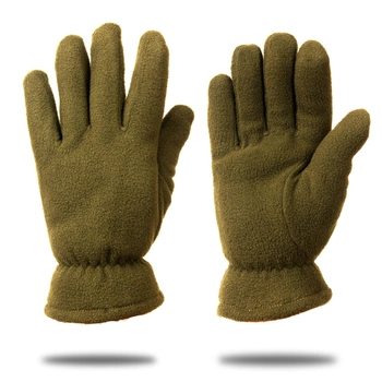 Перчатки мужские тёплые спортивные тактические флисовые на меху зелёные 9093_12,5_Olive