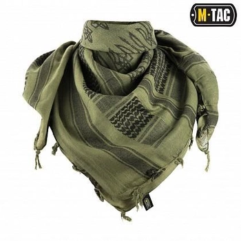 Тактична арафатка зсу шарф шемаг бавовняний із тризубом M-Tac, чоловіча хустка на шию куфія, колір Олива, 40905001