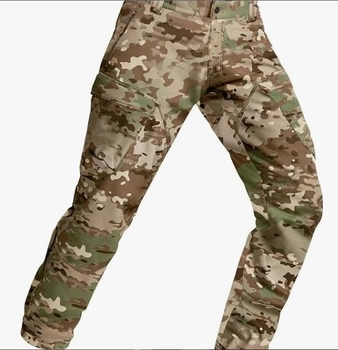 Зимові чоловічі штани флісові водонепроникні тактичні військові камужляж ЗСУ мультикам CQR Soft Shell, 7884565488-S-30/32