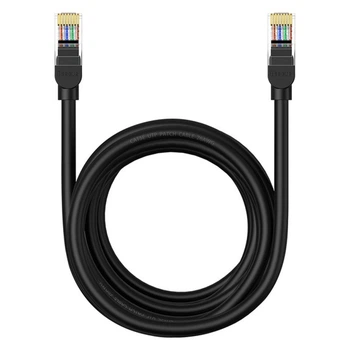 Круглый Патч Корд Сетевой Кабель LAN Baseus Cat5 Ethernet UTP Patch Cable RJ45-RJ45 |до 1Гбит/с| 5 м | Черный