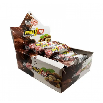 Power Pro, Protein Bar Nutella 32% - 20x60g Nut Without sugar протеїнові батончики без цукру зі смаком горіха для ситості та білка