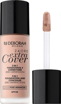 Тональная основа Deborah Extra Cover 24ore 2 in 1 Foundation & Concealer SPF20 01 Fair 30 мл (8009518333923)