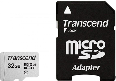 Карта памяти MicroSDHC 32GB UHS-I Class 10 Transcend 300S + SD-adapter (TS32GUSD300S-A)