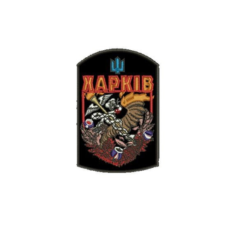 Шеврон на липучці (велкро) Харків 10х6,7 см Чорний 7080