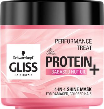 Maska do włosów Gliss Performance Treat 4-in-1 Shine protein + babassu nut oil nabłyszczająca 400 ml (90443077)