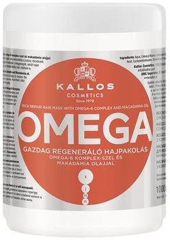 Маска для волосся Kallos KJMN Omega Rich з комплексом омега-6 та олією макадамії відновлююча 1000 мл (5998889511524)
