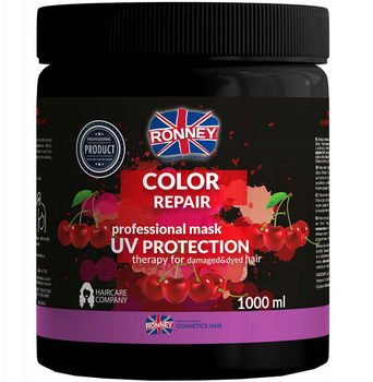 Maska do włosów Ronney Color Repair UV Protection z ekstraktem z wiśni chroniąca kolor 1000 ml (5060589155831)