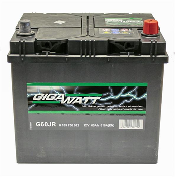 Аккумуляторная батарея GIGAWATT ASIA ПРАВ [+] 12V 60AH 510A(0185756012) пр-во GIGAWATT