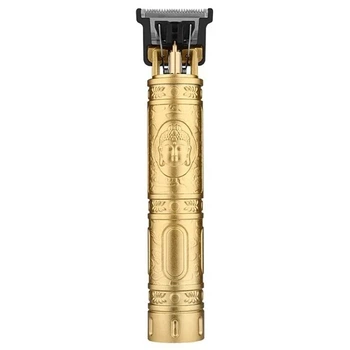 Триммер машинка аккумуляторная для бритья и стрижки бороды и волос Vintage T9 Buddha 392 Золотистый