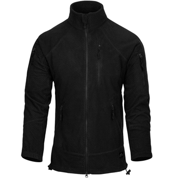 Куртка чоловіча Helikon-Tex Флісова демісезонна повсякденна M-T з 100% поліестеру сітчастою підкладкою стійка - комір еластичні манжети нагрудний кишеню з люверсом M Чорна