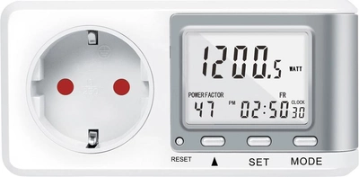 Розумна розетка LogiLink EM0005 лічильник витрат енергії розрахунок викидів CO2 (4052792070071)