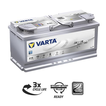 Аккумуляторная батарея 105Ah/950A (394x175x190/+R/B13) (Start-Stop AGM) Silver Dynamic H15(605901095) пр-во VARTA