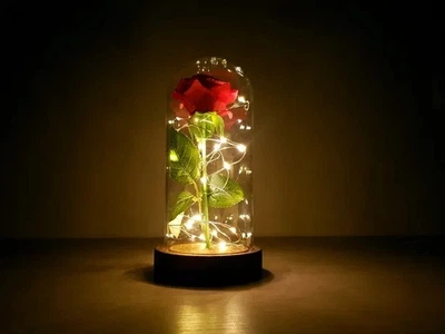 Роза в колбе Розовый с LED подсветкой&nbsp; (SH774437)