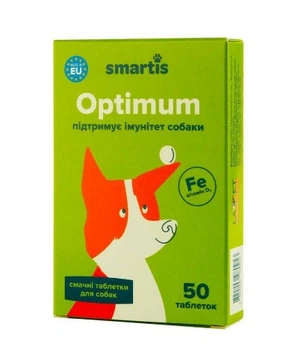 Дополнительный корм для собак Smartis Optimum с железом, 50 таблеток