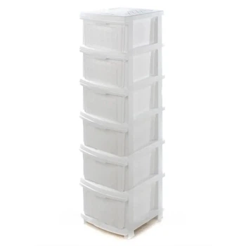 Комод пластиковый R-plastic Украина 6 ярусов Белый 34*39*129(6-46-10411)