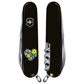 Ніж Victorinox Spartan Ukraine 91 мм Чорний Квіткове серце (1.3603.3_T1246u)