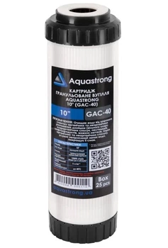 Картридж угольный Aquastrong GAC-40 10" d=75 мм гранулированный активированный уголь