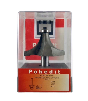 Фреза кромочная калевочная D-63 мм, R-25 мм, d-12 мм Pobedit P-1017-12-25
