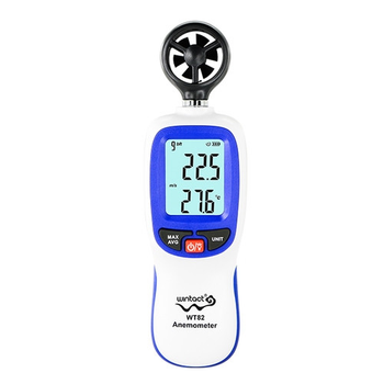 Цифровой крыльчатый анемометр 0,3-30м/с, -10-45°C wintact 10,5х4х1,5 см (hoz0010076) Бело-синий