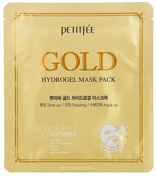 Маска для обличчя Petitfee Gold Hydrogel Mask Pack +5 Golden Complex 32 г (8809239803572)