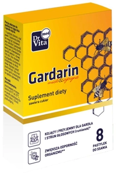 Suplement diety Dr Vita Gardarin Miód & Cytryna 8 pastylek do ssania (5907778388482)