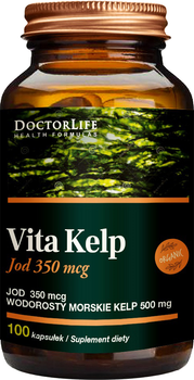 Харчова добавка Doctor Life Vita Kelp Organic 500 мг органічний йод 100 капсул (5906874819258)