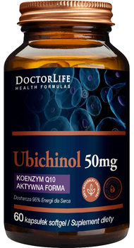 Харчова добавка Doctor Life Убіхінол коензим Q10 активна форма 50 мг 60 капсул (5906874819500)