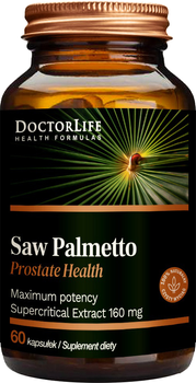 Харчова добавка Doctor Life Saw Palmetto екстракт плодів пальмети 160 мг 60 капсул (5906874819845)