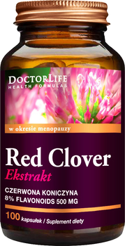 Suplement diety Doctor Life Red Clover Extract czerwona koniczyna 500 mg 100 kapsułek (5906874819975)