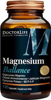 Suplement diety Doctor Life Magnesium Ballance cytrynian i jabłczan magnezu 240 mg 120 kapsułek (5906874819944)