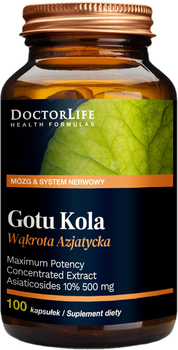 Suplement diety Doctor Life Gotu Kola ekstrakt standaryzowany 350 mg 100 kapsułek (5906874819302)