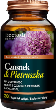 Suplement diety Doctor Life Czosnek & Pietruszka olej 200 kapsułek (5906874819647)