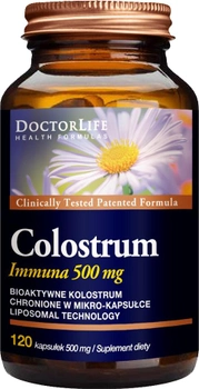 Харчова добавка Doctor Life Colostrum Immunab біоактивне молозиво 500 мг 120 капсул (5906874819425)