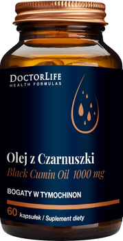 Харчова добавка Doctor Life Black Cumin Oil олія чорного кмину 1000 мг 60 капсул (5903317644033)