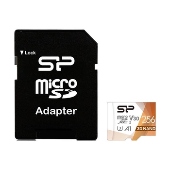 MicroSDXC card 256G U3 A1 V30 SILICON POWER Superior Color 100R/80W + adapter (SP256GBSTXDU3V20AB)