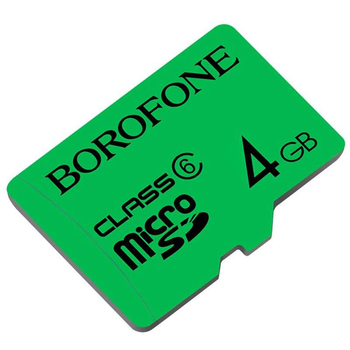 Карта памяти Borofone microSDHC 4GB TF high speed Card Class 10 (Зеленый) (141984)