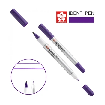 Маркер Sakura перманентный IDENTI PEN, двухсторонний, 0,4/1 мм, Фиолетовый (084511365063)