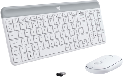 Zestaw bezprzewodowy Logitech MK470 Wireless Slim Combo White (920-009201)