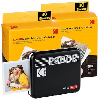 Камера миттєвого друку Kodak Mini Shot 3 ERA Black + 60 аркушів та набір аксесуарів (192143004363)